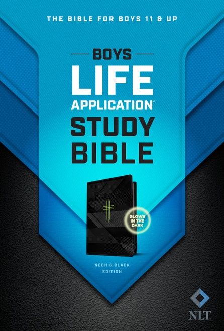 NLT Boys Life Application Study Bible, TuTone (LeatherLike, Neon/Black) by New Living Translation, Tyndale, 9781496434302
