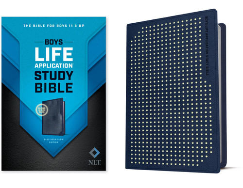 NLT Boys Life Application Study Bible, TuTone (LeatherLike, Blue/Neon/Glow) by New Living Translation, Tyndale, 9781496461421