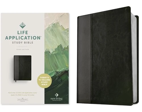NLT Life Application Study Bible, Third Edition (LeatherLike, Black/Onyx, Red Letter) by New Living Translation, Tyndale, 9781496455161
