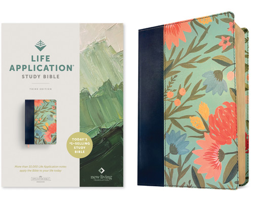 NLT Life Application Study Bible, Third Edition (LeatherLike, Teal Floral, Red Letter) by New Living Translation, Tyndale, 9781496455277