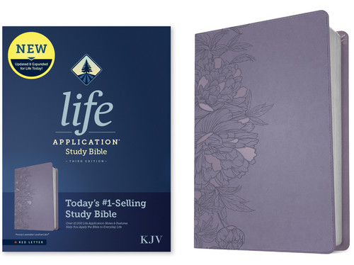KJV Life Application Study Bible, Third Edition (LeatherLike, Peony Lavender, Red Letter) by Tyndale, 9781496477323