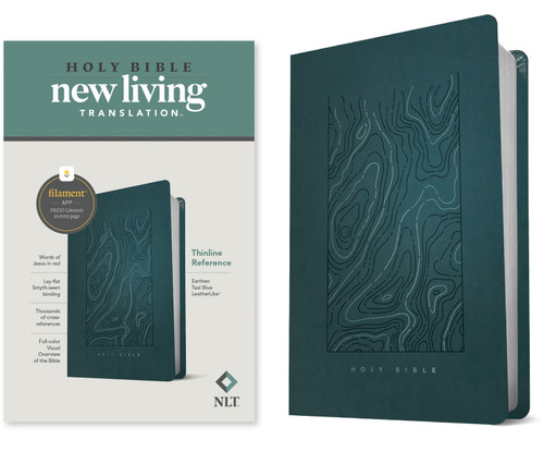 NLT Thinline Reference Bible, Filament Enabled (LeatherLike, Earthen Teal Blue, Red Letter) by New Living Translation, Tyndale, 9781496444844
