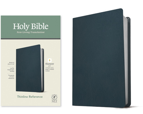 NLT Thinline Reference Bible, Filament Enabled (Genuine Leather, Navy Blue, Red Letter) by New Living Translation, Tyndale, 9781496444875