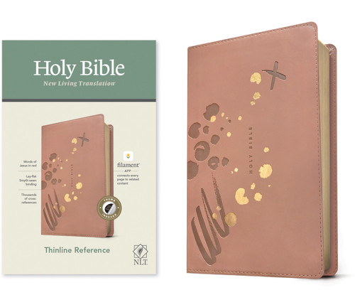 NLT Thinline Reference Bible, Filament Enabled (LeatherLike, Brushed Pink, Indexed, Red Letter) by New Living Translation, Tyndale, 9781496445230