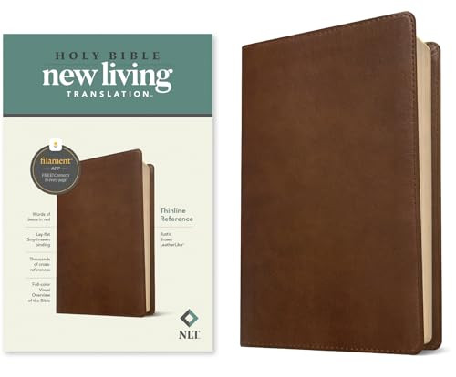 NLT Thinline Reference Bible, Filament Enabled (LeatherLike, Rustic Brown) by New Living Translation, Tyndale, 9781496444820