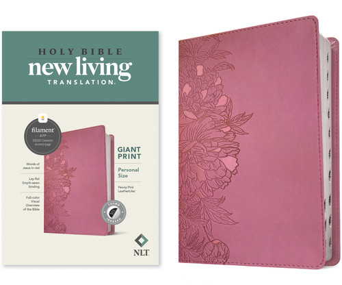 NLT Personal Size Giant Print Bible, Filament Enabled (LeatherLike, Peony Pink, Indexed, Red Letter) by New Living Translation, Tyndale, 9781496445261