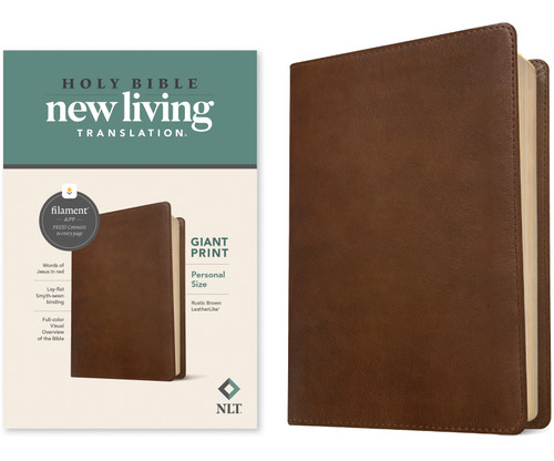 NLT Personal Size Giant Print Bible, Filament Enabled (LeatherLike, Rustic Brown, Red Letter) by New Living Translation, Tyndale, 9781496444967