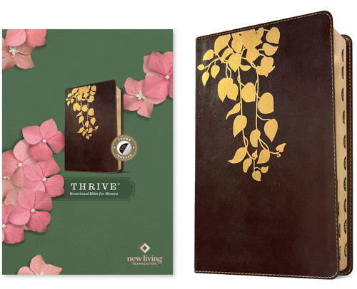 NLT THRIVE Devotional Bible for Women (LeatherLike, Cascade Deep Brown, Indexed) by New Living Translation, Tyndale, Sheri Rose Shepherd, 9781496477958