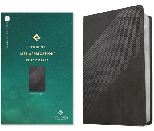 NLT Student Life Application Study Bible, Filament Enabled (LeatherLike, Charcoal Gray Striped, Red Letter) by New Living Translation, Tyndale, 9781496449634