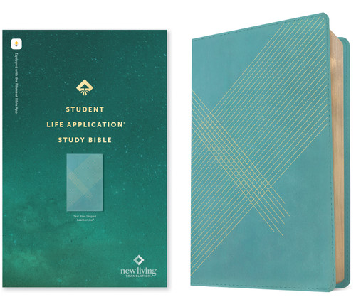NLT Student Life Application Study Bible, Filament Enabled (LeatherLike, Teal Blue Striped, Red Letter) by New Living Translation, Tyndale, 9781496449610