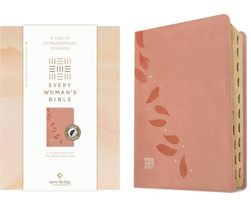 NLT Every Woman's Bible, Filament Enabled (LeatherLike, Pink Petals, Indexed, Red Letter) by New Living Translation, Tyndale, Naomi Cramer Overton, 9798400503078