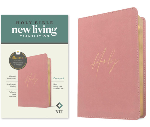 NLT Compact Bible, Filament Enabled (LeatherLike, Holy Dusty Pink, Red Letter) (Miniature Edition) by New Living Translation, Tyndale, 9781496486707