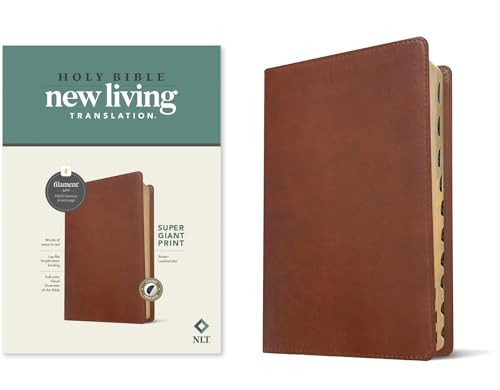 NLT Super Giant Print Bible, Filament Enabled (LeatherLike, Brown, Indexed, Red Letter) by New Living Translation, Tyndale, 9781496458124