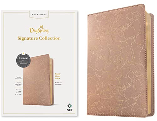 NLT Super Giant Print Bible, DaySpring Signature Collection, Filament Enabled (LeatherLike, Blush Floral, Red Letter) by New Living Translation, 9781496461681