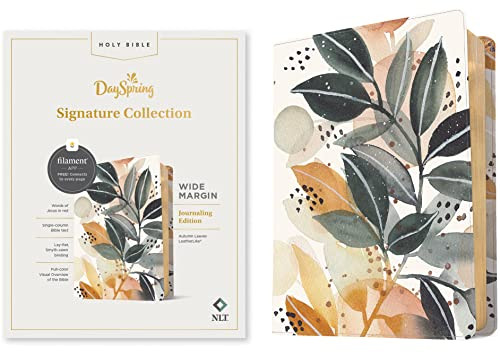 NLT Wide Margin Bible, DaySpring Signature Collection, Filament Enabled (LeatherLike, Autumn Leaves, Red Letter) by New Living Translation, 9781496461674
