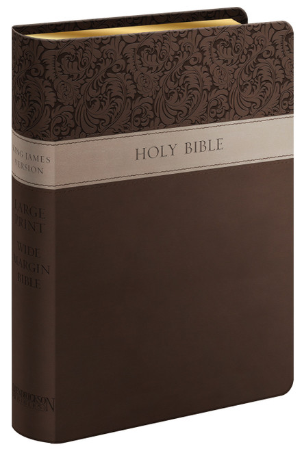 KJV Large Print Wide Margin Bible (Flexisoft, Brown, Red Letter) by Hendrickson Publishers, 9781619700888