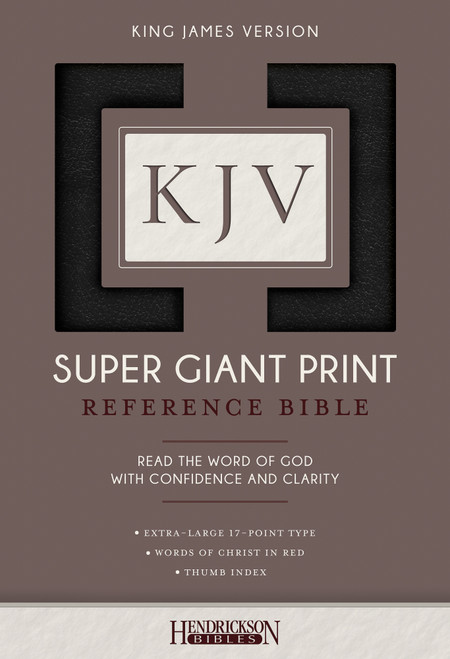 KJV Super Giant Print Reference Bible (Imitation Leather, Black, Indexed, Red Letter) by Hendrickson Publishers, 9781683070207
