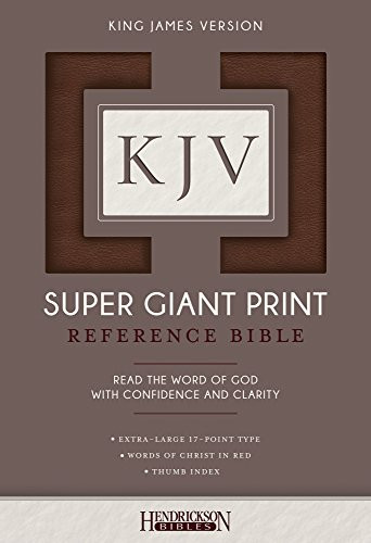 KJV Super Giant Print Reference Bible (Flexisoft, Brown, Indexed, Red Letter) by Hendrickson Publishers, 9781683070238