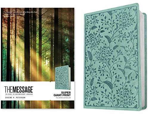 The Message Super Giant Print (Leather-Look, Teal Berries) by Eugene H. Peterson, 9781641585606