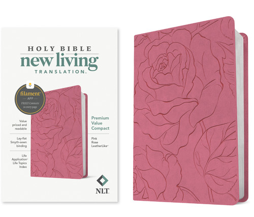 NLT Premium Value Compact Bible, Filament Enabled (LeatherLike, Pink Rose) (Miniature Edition) by New Living Translation, Tyndale, 9781496479280