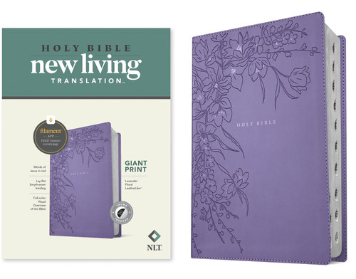 NLT Giant Print Bible, Filament Enabled (LeatherLike, Lavender Floral, Indexed, Red Letter) by New Living Translation, Tyndale, 9798400509797