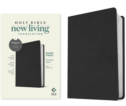 NLT Giant Print Premium Value Bible, Filament Enabled (LeatherLike, Black) by New Living Translation, Tyndale, 9781496482648