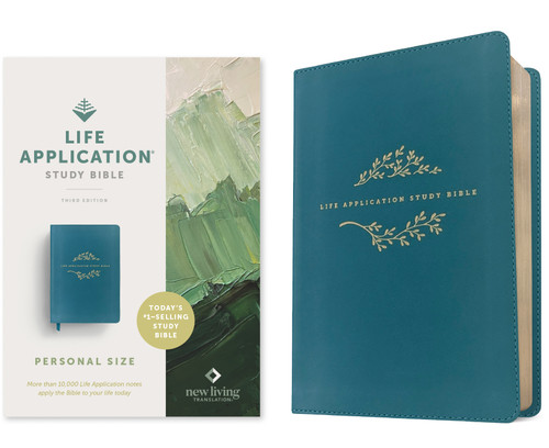 NLT Life Application Study Bible, Third Edition, Personal Size (LeatherLike, Teal Blue, Red Letter) by New Living Translation, Tyndale, 9781496484741