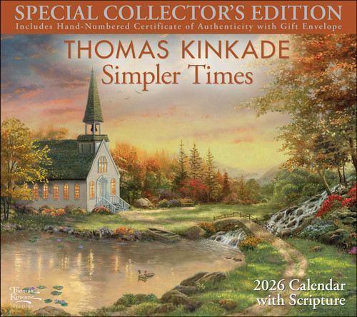 Thomas Kinkade Collector's Scripture Edition 2026 Deluxe Wall Calendar + Print by Thomas Kinkade, Thomas Kinkade Studios, 9781524896843