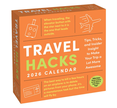 Travel Hacks 2026 Day-to-Day Calendar (Tricks to Make Your Trip More Awesome) by Keith Bradford, 1000lifehacks.com, 9781524897994