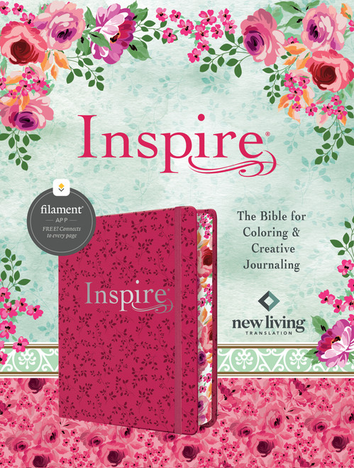 Inspire Bible NLT, Filament Enabled (Hardcover LeatherLike, Pink Peony) by New Living Translation, Tyndale, 9781496474100