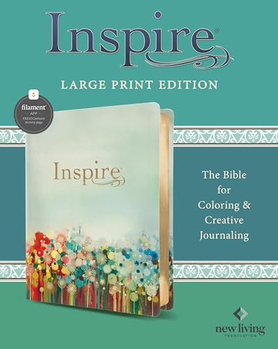 Inspire Bible Large Print NLT, Filament Enabled (LeatherLike, Floral Fields with Gold) by New Living Translation, Tyndale, 9781496480699