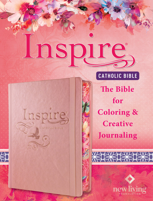 Inspire Catholic Bible NLT (Hardcover LeatherLike, Rose Gold) (The Bible for Coloring & Creative Journaling) by New Living Translation, Tyndale, 9781496436573