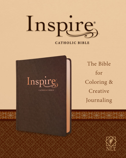 Inspire Catholic Bible NLT (LeatherLike, Dark Brown) (The Bible for Coloring & Creative Journaling) by New Living Translation, Tyndale, 9781496454966