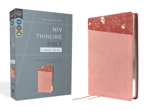 NIV, Thinline Bible, Large Print, Leathersoft, Pink, Red Letter, Comfort Print, 9780310468981