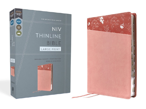 NIV, Thinline Bible, Large Print, Leathersoft, Pink, Red Letter, Thumb Indexed, Comfort Print, 9780310468998