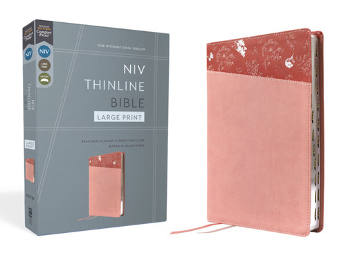 NIV, Thinline Bible, Large Print, Leathersoft, Pink, Red Letter, Thumb Indexed, Comfort Print, 9780310468998