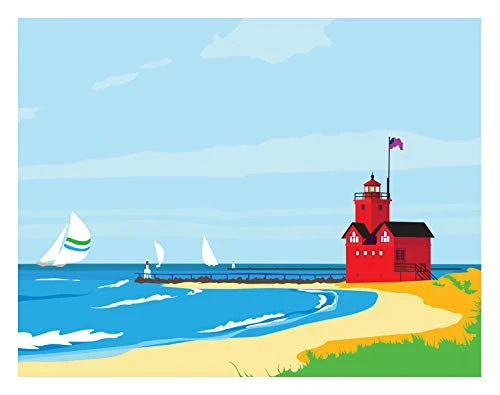 Michigan Lighthouse Art Print 11X14 by Michael Schafbuch, 9781942402701