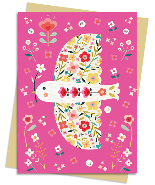 Bee Brown: Pink Floral Dove Greeting Card Pack (Pack of 6) by Flame Tree Studio, 9781835628805