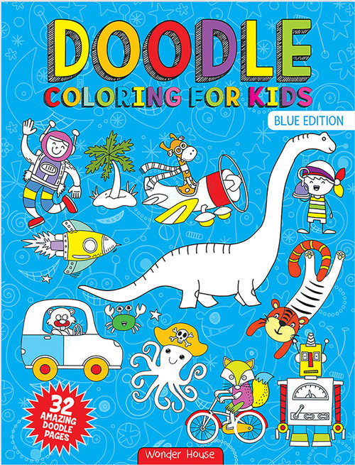 Doodle Coloring For Kids (Blue Edition) by Wonder House Books, 9789389432688