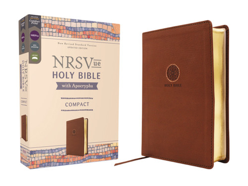 NRSVue, Holy Bible with Apocrypha, Compact, Leathersoft, Brown, Comfort Print by , 9780310466048