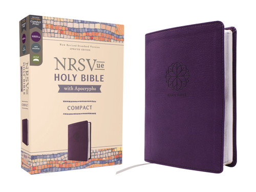NRSVue, Holy Bible with Apocrypha, Compact, Leathersoft, Purple, Comfort Print by Zondervan, 9780310466055