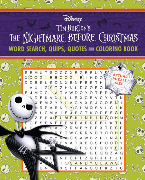 Disney Tim Burton's The Nightmare Before Christmas Word Search, Quips, Quotes and Coloring Book by Editors of Thunder Bay Press, 9781667200705