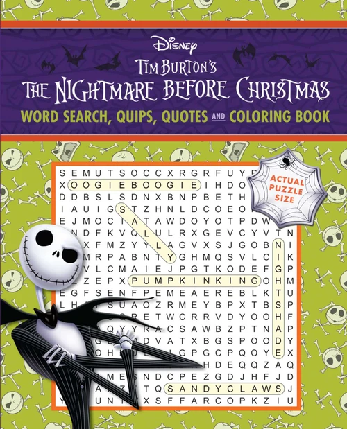 Disney Tim Burton's The Nightmare Before Christmas Word Search, Quips, Quotes and Coloring Book - Coloring Book for Teens and Adults, Officially Licensed by Editors of Thunder Bay Press, 9781667200705