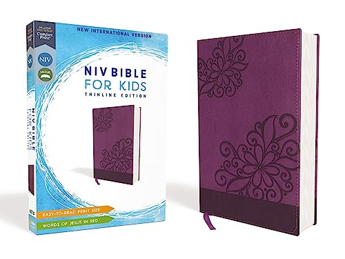NIV, Bible for Kids, Leathersoft, Purple, Red Letter, Comfort Print (Thinline Edition) by Zondervan, 9780310764182