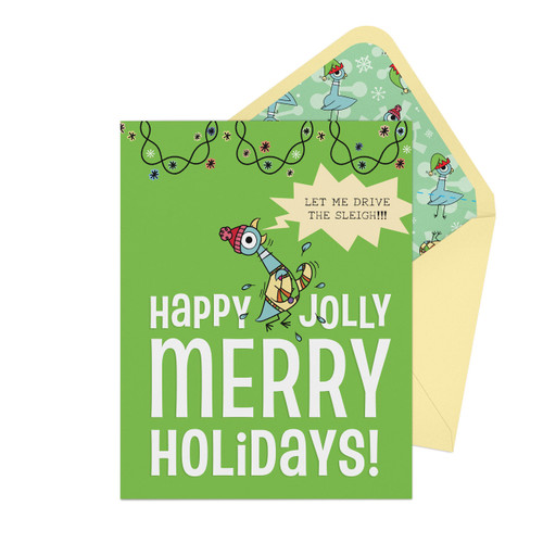 The Pigeon Happy Jolly Merry Holidays! Greeting Card by Knock Knock, 9781683496755