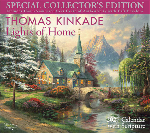 Thomas Kinkade Collector's Scripture Edition 2027 Deluxe Wall Calendar + Print (Lights of Home) by Thomas Kinkade, Thomas Kinkade Studios, 9798881609320
