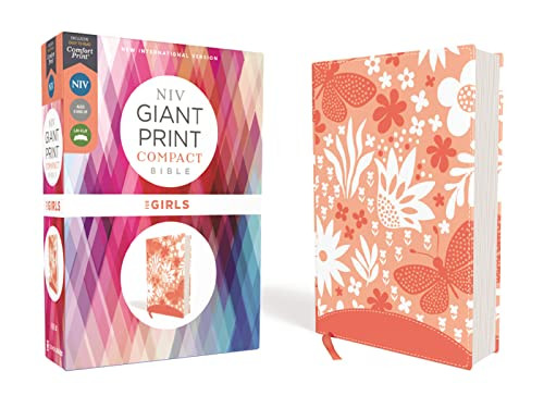 NIV, Giant Print Compact Bible for Girls, Leathersoft, Coral, Red Letter, Comfort Print by Zondervan, 9780310114581