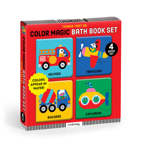 Things That Go Color Magic Bath Book Set by Mudpuppy, Vanja Kragulj, 9780735389694