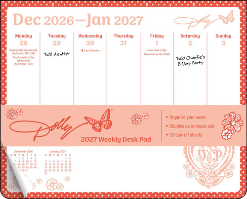 Dolly Parton 2027 Weekly Desk Pad Calendar by Andrews McMeel Publishing, 9798881606626