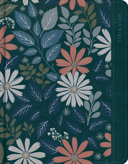 NASB Notetaking Bible, Large Print Edition, Teal Floral LeatherTouch by Holman Bible Publishers, 9798384552901